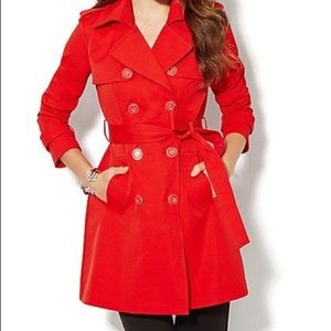 Bright Red Trench Coat